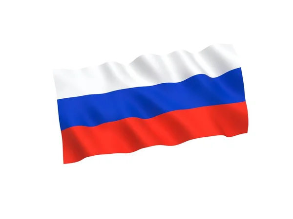 Drapeau Russie sur fond blanc — Photo