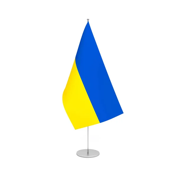 흰색 바탕에 우크라이나 국기 — 스톡 사진
