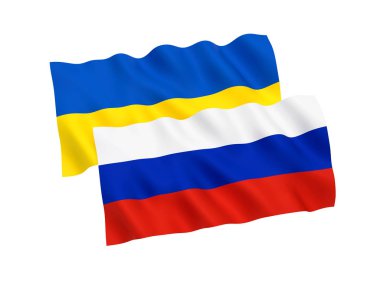 beyaz zemin üzerine, Ukrayna ve Rusya bayrağı