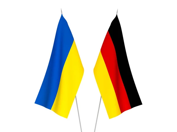 Drapeaux Ukraine et Allemagne — Photo