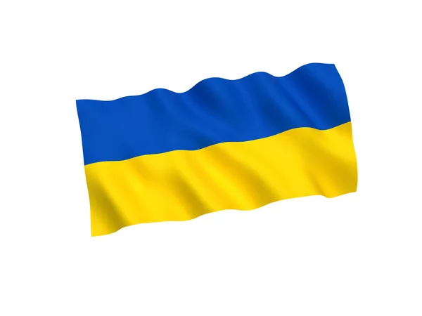 Ukraina flagga på vit bakgrund — Stockfoto