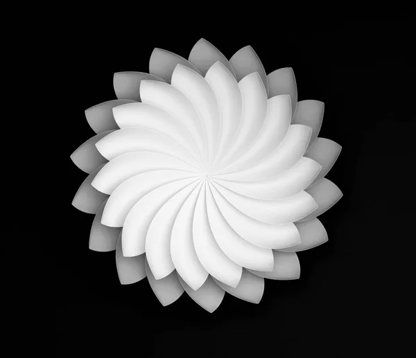 黑色背景的单一白色装饰花。纸折纸百合. — 图库照片