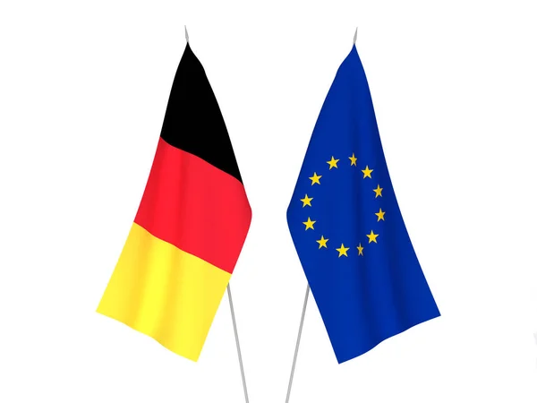 Drapeaux de l'Union européenne et Belgique — Photo