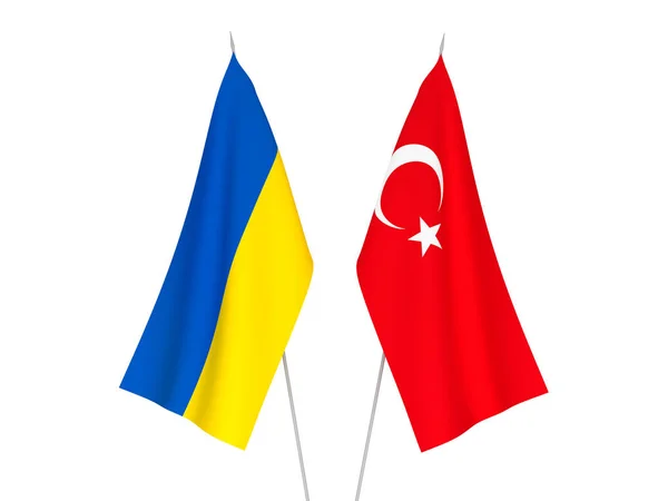 Ukrayna ve Türkiye bayrakları — Stok fotoğraf
