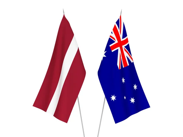澳大利亚和拉脱维亚国旗 — 图库照片