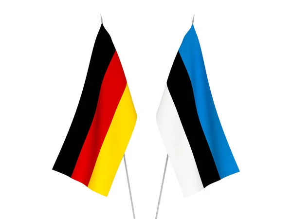 Tyskland och Estland flaggor — Stockfoto