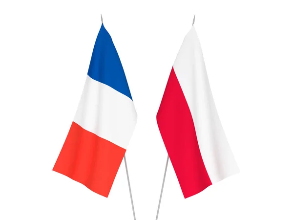 Франції та Польщі прапори — стокове фото