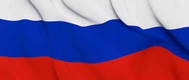 Beyaz arkaplanda Rusya bayrağı