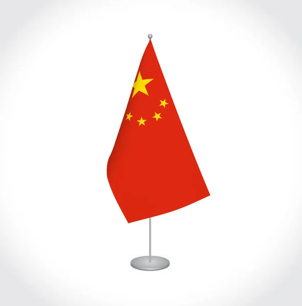 Флаг Китая на белом фоне — стоковый вектор