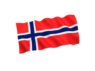 Norveç bayrağı beyaz arka plan üzerinde