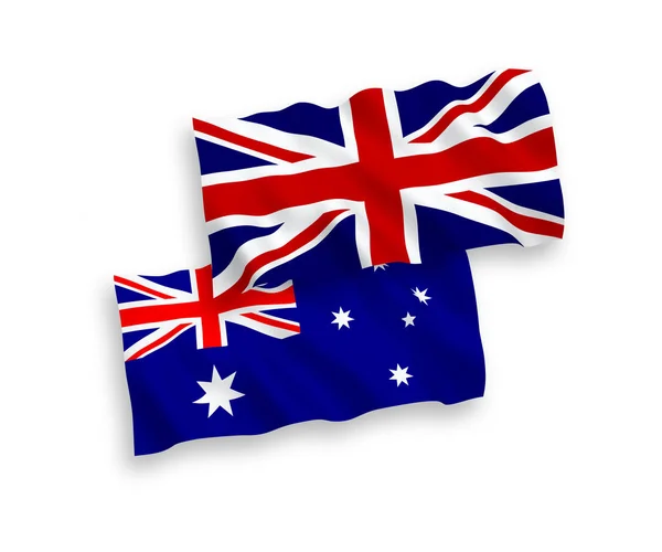 Flagi, Australii i Wielkiej Brytanii, na białym tle — Wektor stockowy