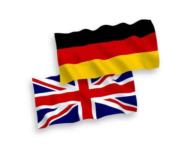 Flagi Wielkiej Brytanii i Niemiec na białym tle — Wektor stockowy