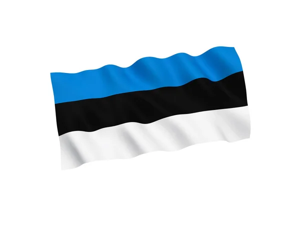Bandera de estonia sobre fondo blanco —  Fotos de Stock