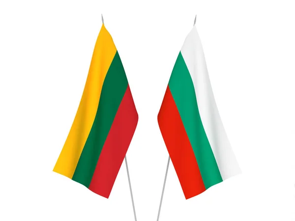 Litauische und bulgarische Flaggen — Stockfoto