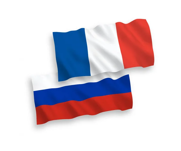 Flagi Francji i Rosji na białym tle — Wektor stockowy