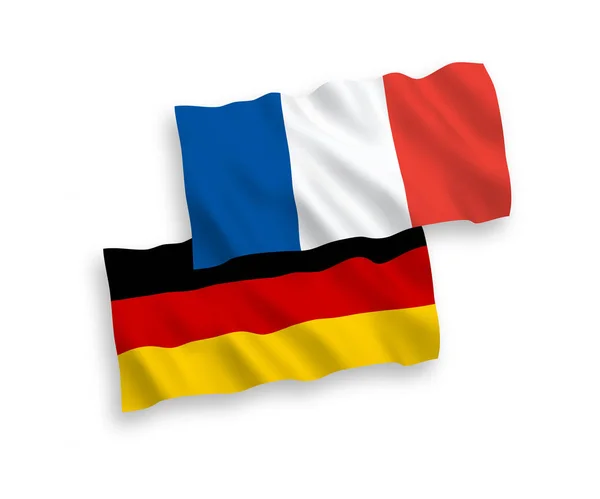 Beyaz zemin üzerine Fransa ve Almanya bayrakları — Stok Vektör