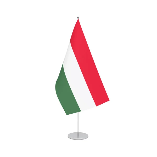 Hongarije vlag op witte achtergrond — Stockfoto
