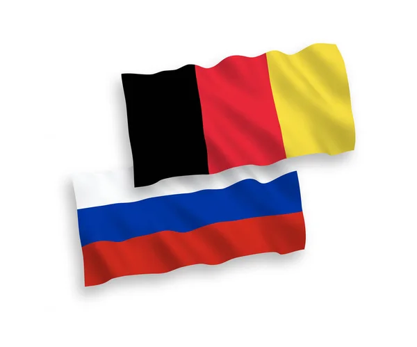 Banderas de Bélgica y Rusia sobre fondo blanco — Vector de stock