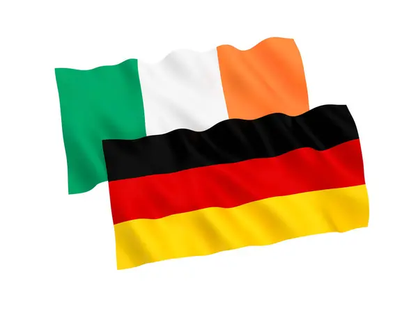 Zászlók-Németország és Írország-fehér alapon — Stock Fotó