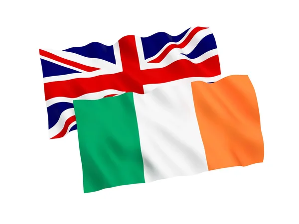 Flaggor av Irland och Storbritannien på en vit bakgrund — Stockfoto
