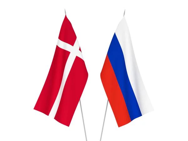 Banderas de Rusia y Dinamarca —  Fotos de Stock