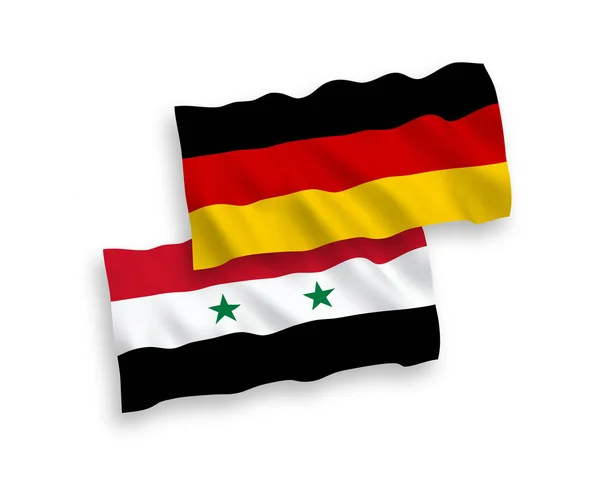 Flaggor av Syrien och Tyskland på en vit bakgrund — Stock vektor