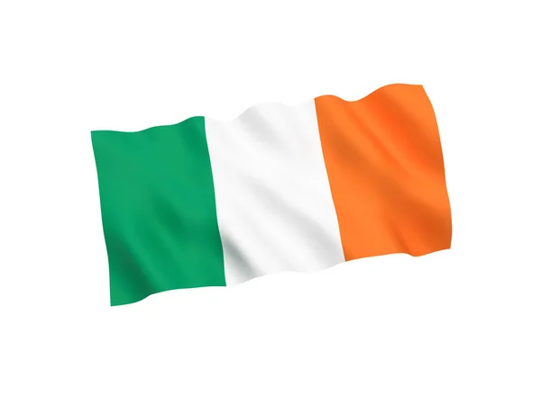 Ireland flagga på vit bakgrund — Stockfoto