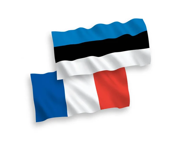 Banderas de Francia y Estonia sobre fondo blanco — Vector de stock