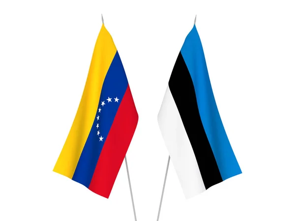 Vlag van Venezuela en Estland — Stockfoto