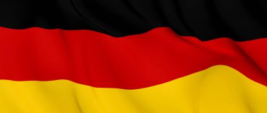 Ulusal kumaş dalga yakından Almanya bayrağı