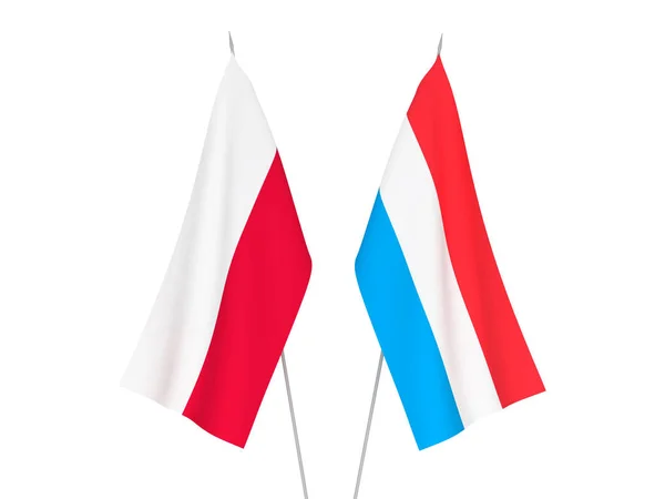 Banderas de Luxemburgo y Polonia — Foto de Stock