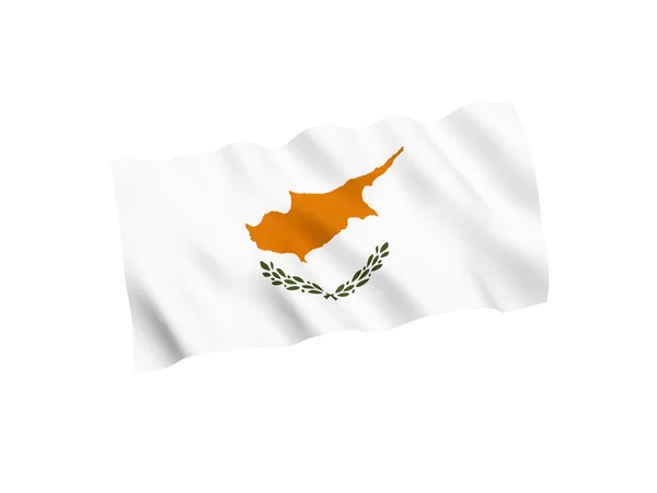 Флаг Кипра на белом фоне — стоковое фото