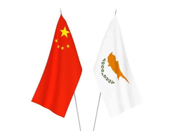 Čína a Kypr příznaky — Stock fotografie