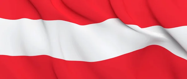 Ulusal kumaş dalga yakından Avusturya bayrağı — Stok fotoğraf