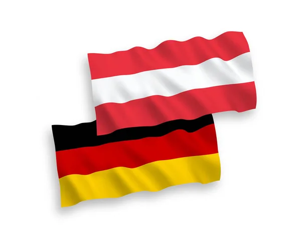 Vlajky z Rakouska a Německa na bílém pozadí — Stockový vektor
