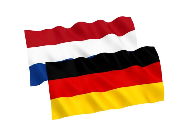 Banderas de Alemania y Países Bajos sobre fondo blanco —  Fotos de Stock