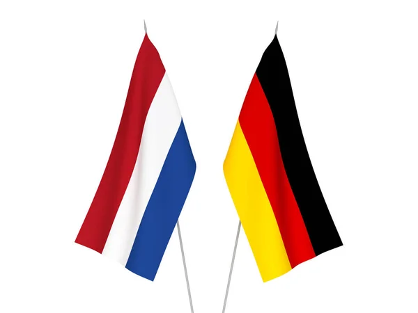 Almanya ve Hollanda bayrakları — Stok fotoğraf