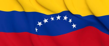 Ulusal kumaş dalga yakından Venezuela bayrağı