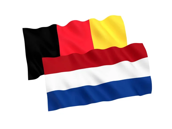 Banderas de Bélgica y Países Bajos sobre fondo blanco — Foto de Stock