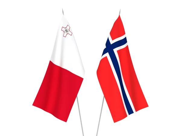 Norwegia i Malta Flag — Zdjęcie stockowe