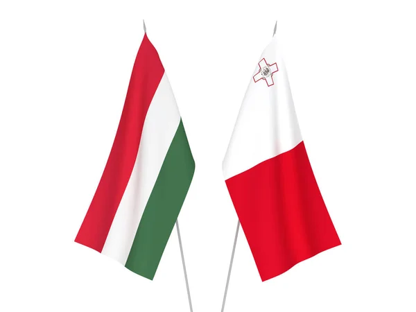 Vlaggen Malta en Hongarije — Stockfoto