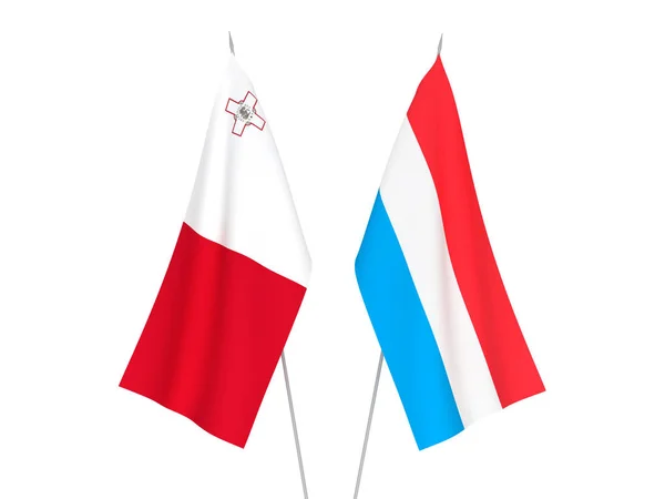 Banderas de Luxemburgo y Malta — Foto de Stock