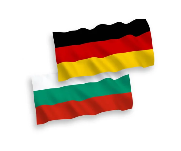 Flaggor i Bulgarien och Tyskland på en vit bakgrund — Stock vektor