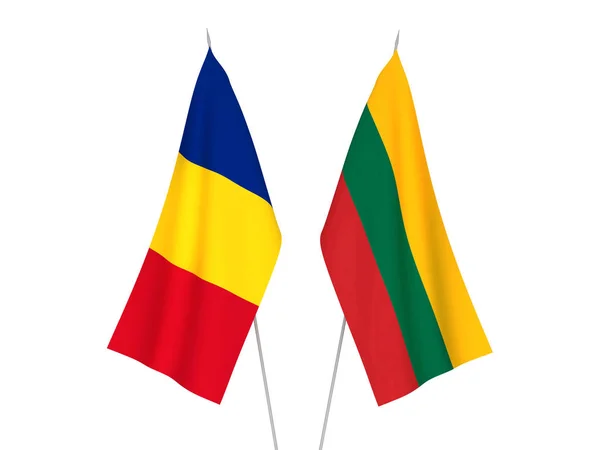 Литва і Румунія прапори — стокове фото