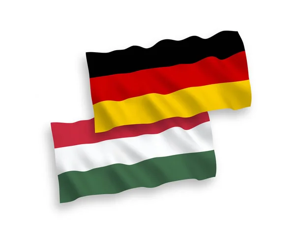 Ungerns och Tysklands flaggor på vit botten — Stock vektor