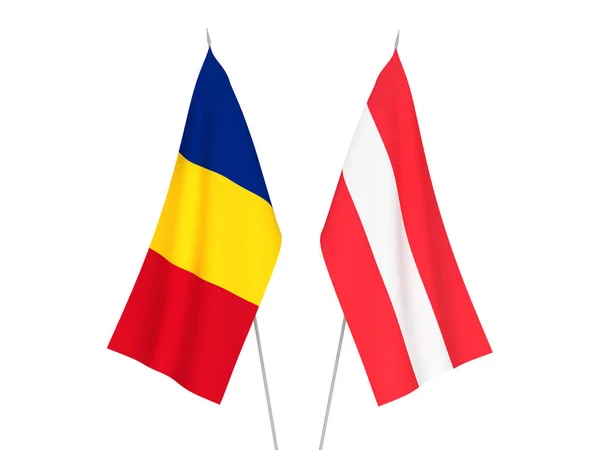 Австрія та Румунія прапори — стокове фото