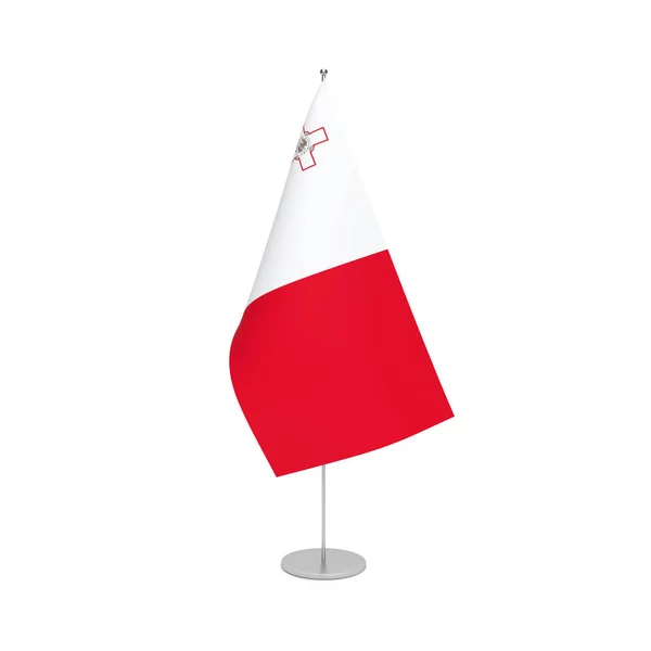 Σημαία της Μάλτας σε λευκό φόντο — Φωτογραφία Αρχείου