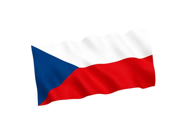 Bandeira da República Checa sobre fundo branco — Fotografia de Stock
