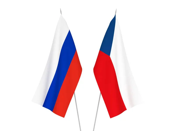 Drapeaux Russie et République tchèque — Photo