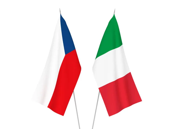 İtalya ve Çek Cumhuriyeti bayrakları — Stok fotoğraf